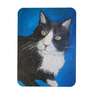 Tuxedo Cat Pet Art Magnet individuelle Geschenkopt