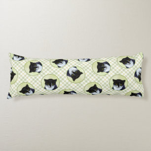 Tuxedo Cat Portrait Malerei Niedliche Kunst Seitenschläferkissen