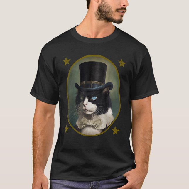 Tuxedo Cat Presidents Day George Washington Abraha T-Shirt (Vorderseite)