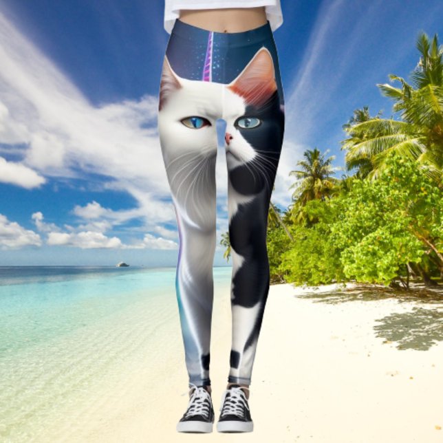 Tuxedo Cat Reiten im Tessin Yoga Leggings Design (Von Creator hochgeladen)