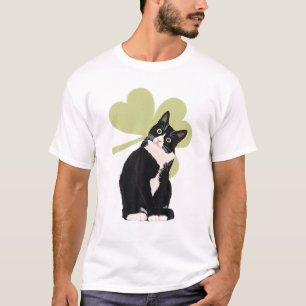Tuxedo Cat Saint St. Patrick's Paddy's Day Cat Lov T-Shirt