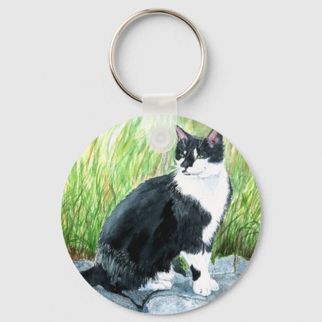 Tuxedo Cat Schlüsselanhänger (Vorderseite)