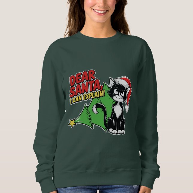 Tuxedo Cat Sehr geehrter Herr Santa I kann Ihnen e Sweatshirt (Vorderseite)
