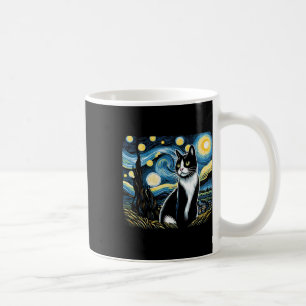 Tuxedo Cat Starry Night Painting Tuxedo Cat Eigent Kaffeetasse