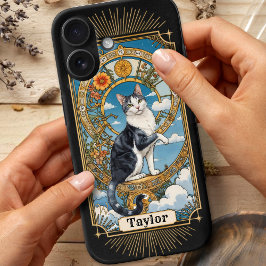 Tuxedo Cat Tarot Card Personalisiert iPhone 16 Fal iPhone 16 Hülle