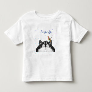 Tuxedo Cat überrascht von Dragonfly Kleinkind T-shirt