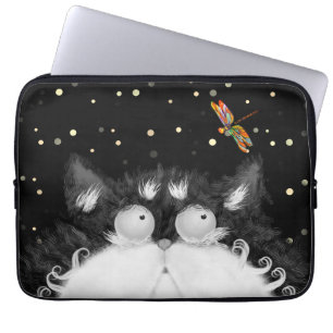 Tuxedo Cat überrascht von Dragonfly Laptopschutzhülle