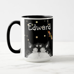 Tuxedo Cat überrascht von Dragonfly Tasse