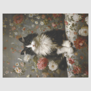 Tuxedo Cat Vintage-Decoupage Seidenpapier