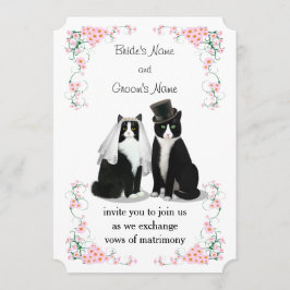 Tuxedo Cat Wedding Einladung