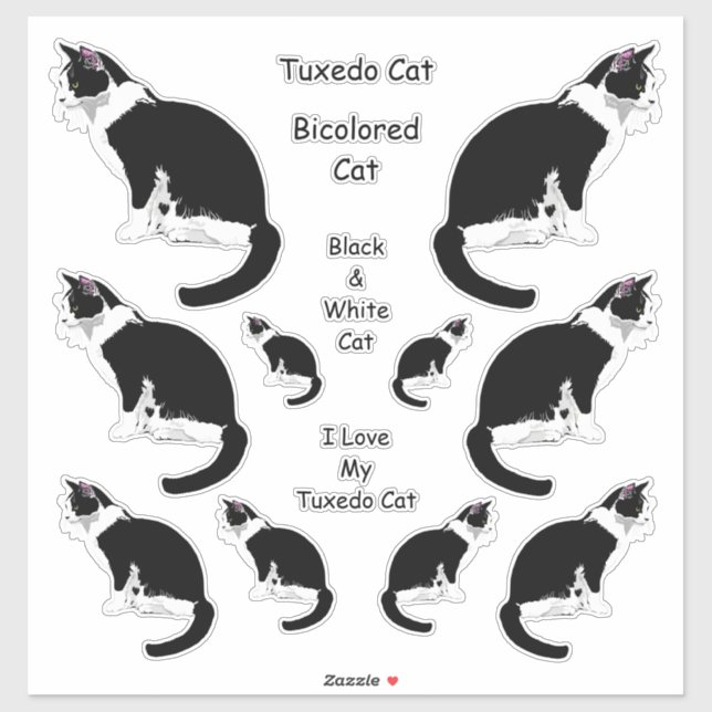 Tuxedo Cats Lg Sticker Set (Blatt)