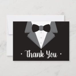 Tuxedo Dankeschön Karte, Schwarze Krawatte RSVP Karte