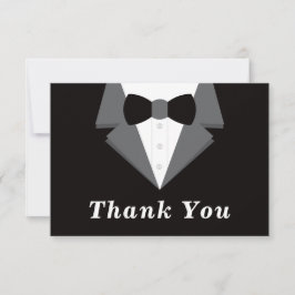 Tuxedo Dankeschön Karte, Schwarze Krawatte RSVP Karte