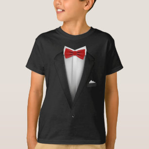 Tuxedo Design mit Red Bowtie für Hochzeiten T-Shirt