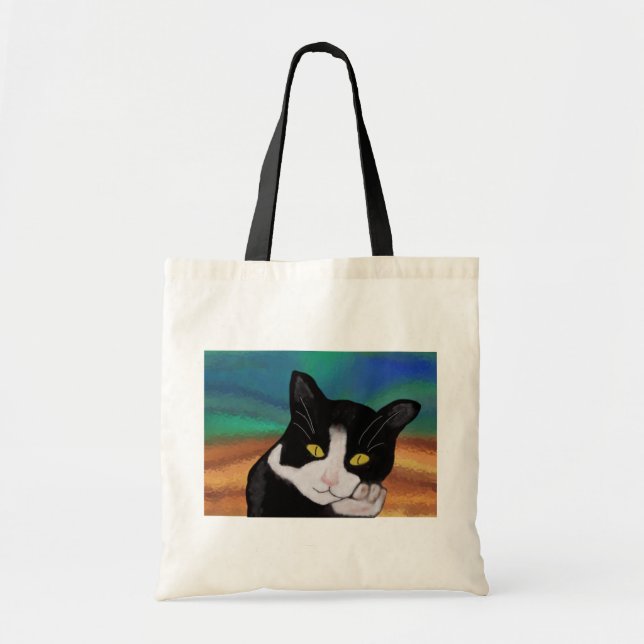 Tuxedo die Katzen-Leinwand-Tasche Tragetasche (Vorne)