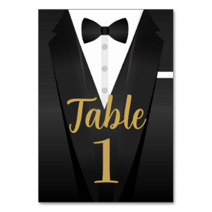 Tuxedo Event Bow Krawatte Black Krawatte Party Gol Tischnummer