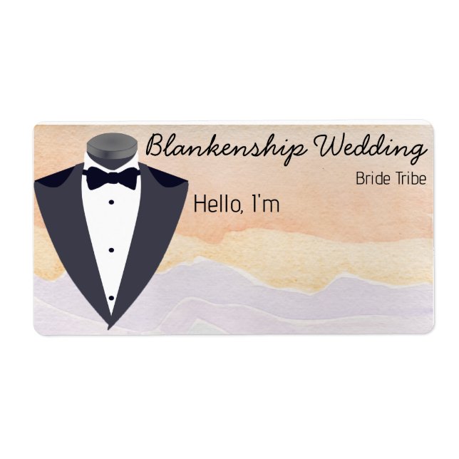 Tuxedo farbenfrohe Aquarellmarke (Vorne)