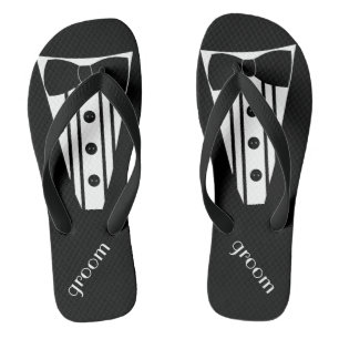 Tuxedo Flip Flops   Grooms Beach Wedding
