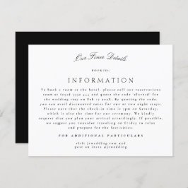 Tuxedo Formal Classic Calligraphy Wedding Details Begleitkarte