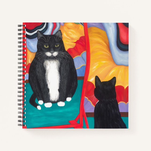 Tuxedo Fun House Fat Cat Spiral Notebook Klein Notizbuch (Vorderseite)