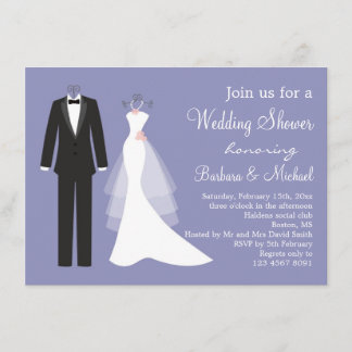 Tuxedo & Gown Couple's Bridal Dusche Einladung