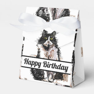 Tuxedo Kat Black Birthday Cats Cake Favor Box Geschenkschachtel