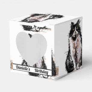 Tuxedo Kat Black Birthday Cats Cake Favor Box Geschenkschachtel