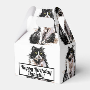 Tuxedo Kat Black Birthday Cats Cake Favor Box Geschenkschachtel
