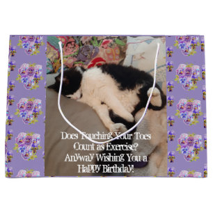 Tuxedo-Katze Alles Gute zum Geburtstag Berührende Große Geschenktüte