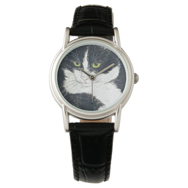 Tuxedo-Katze Armbanduhr (Vorderseite)