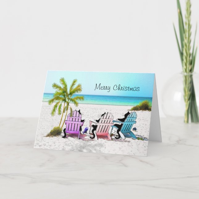 Tuxedo Katze Frohe Weihnachten (Vorderseite)