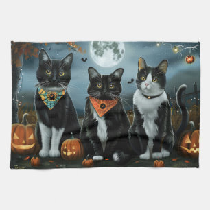 Tuxedo-Katze Halloween Gruselig Geschirrtuch