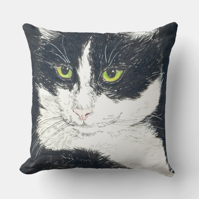 Tuxedo-Katze Kissen (Vorderseite)
