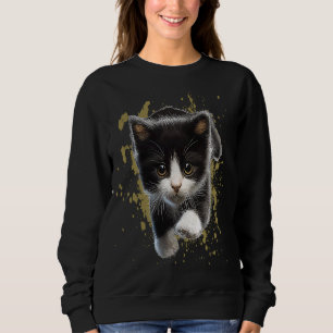 Tuxedo Katze Kitten Schwarz-Weiß-Tier Sweatshirt