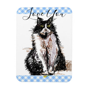 Tuxedo Katze Liebe Sie Schwarze und Weiße Katzen Magnet
