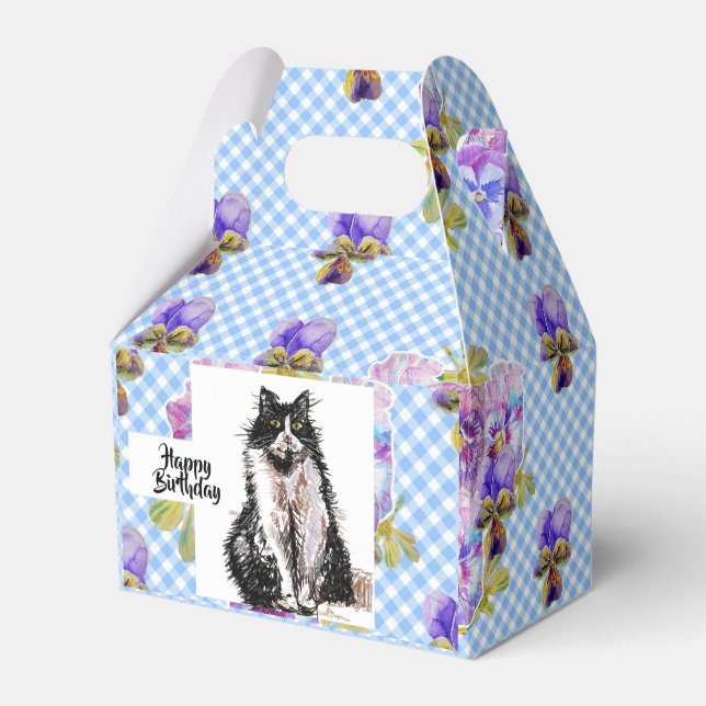 Tuxedo Katze Liebe You Black and White Cats Cake F Geschenkschachtel (Vorderseite)