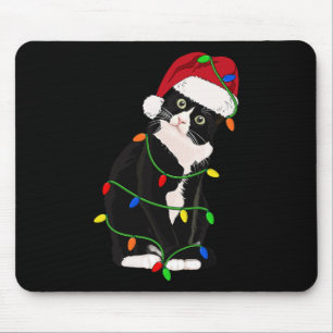Tuxedo-Katze Miauen Santa Tuxie Weihnachtsbaum Lic Mousepad
