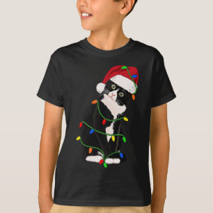 Tuxedo-Katze Miauen Santa Tuxie Weihnachtsbaum Lic T-Shirt