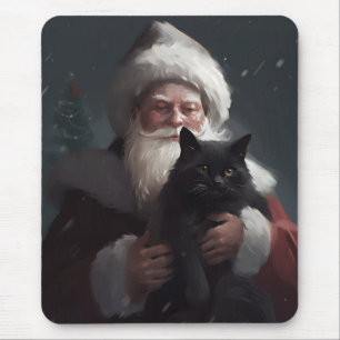 Tuxedo-Katze mit festlichem Weihnachtsmann Weihnac Mousepad