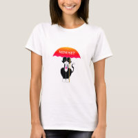 Tuxedo Katze mit Schirm