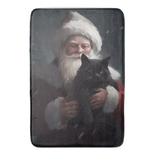 Tuxedo Katze mit Weihnachtsmann Weihnachten Badematte
