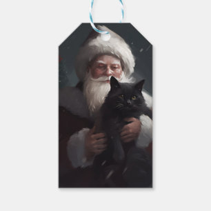 Tuxedo Katze mit Weihnachtsmann Weihnachten Geschenkanhänger