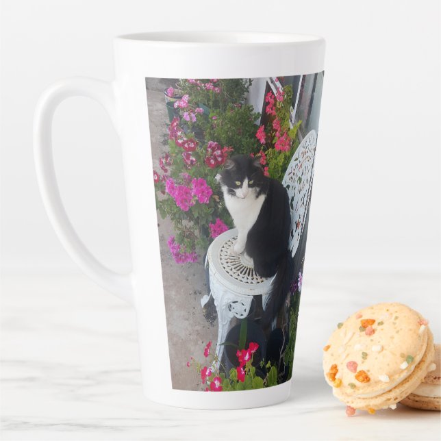 Tuxedo Katze Niedliche Hübsche Blume Katzen Geburt Milchtasse (Beispiel)
