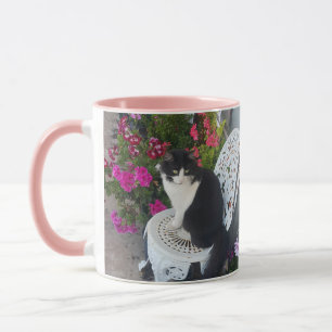 Tuxedo Katze Niedliche Hübsche Blume Katzen Geburt Tasse