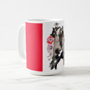 Tuxedo Katze Niedliche Hübsche Blume Katzen Wasser Kaffeetasse