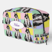 Tuxedo-Katze Pastell Kariert Rosa Gelb Mädchen