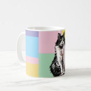 Tuxedo Katze Pastellfarben Rosa Mädchen Name Kaffeetasse