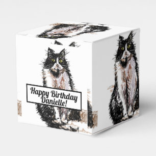 Tuxedo Katze Schwarz Geburtstag Katzen Kuchen Gew Geschenkschachtel