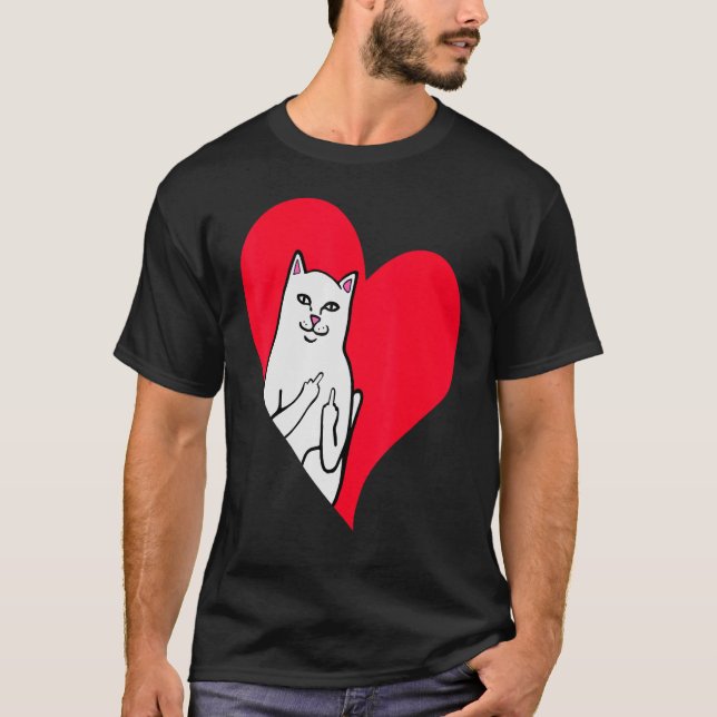 Tuxedo Katze Valentine Herz für Kitten und Tier T-Shirt (Vorderseite)