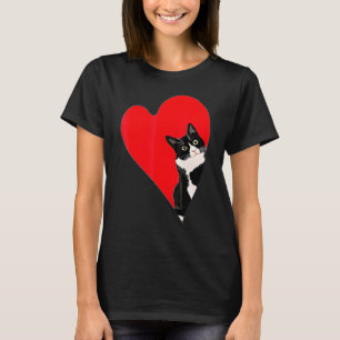 Tuxedo Katze Valentine Herz für Kitten und Tier T-Shirt